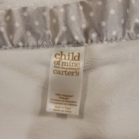 Carter's Child Of Mine 34"x 28" Baby Blanket Polka Dot Trim Baby & Mom Giraffe - Picture 4 of 6